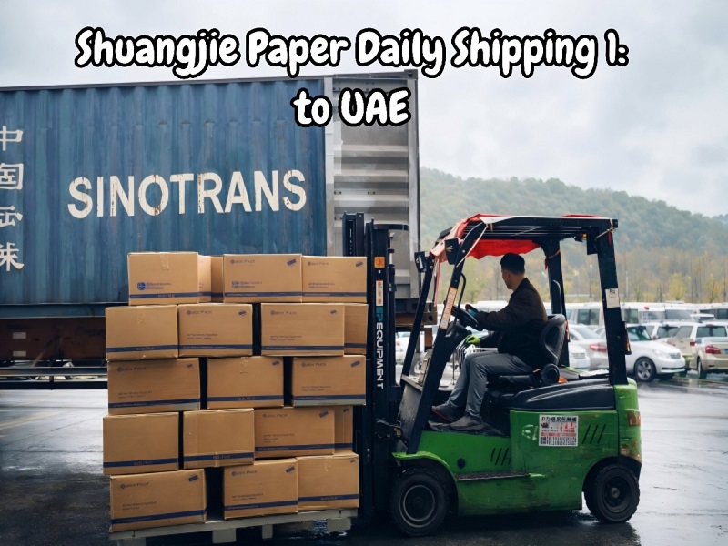 Ang Shuangjie Paper ay Nagpapadala ng Buong Container ng Airlaid Napkin papunta sa UAE mula sa Ningbo Port