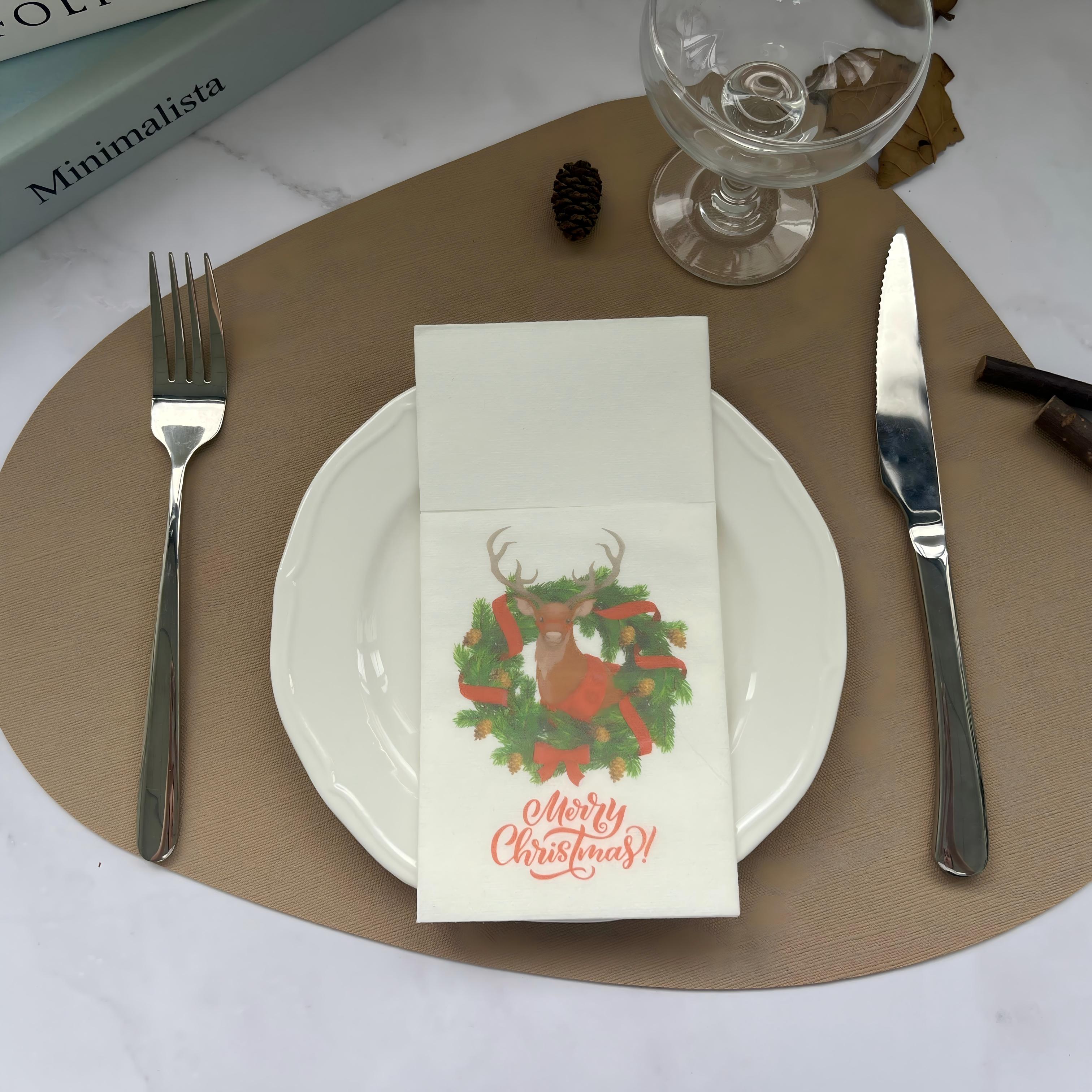 Maligayang Pasko Customized Printing Design Dinner Airlaid Napkins